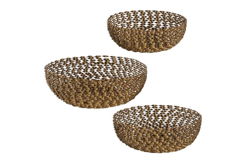 Round Gold Decorative Baskets