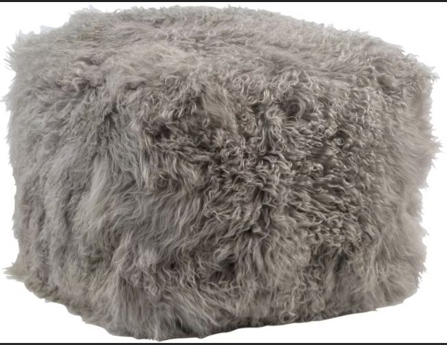 Mohair Pouf Grey