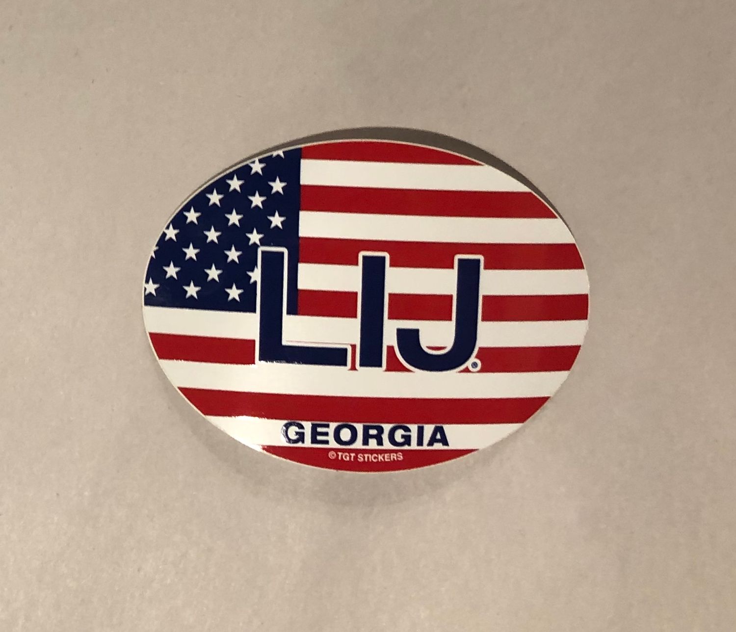 American Flag LIJ Oval Sticker
