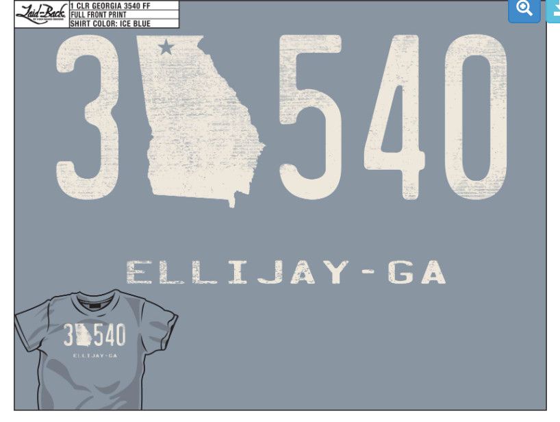 Ellijay Zip Code Tshirt, Color: Slate Blue, Size: Small