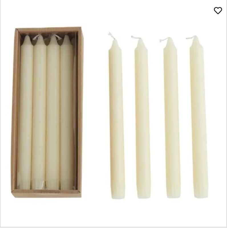 CC 10" Unscented Table Candle, Box, Set  of12