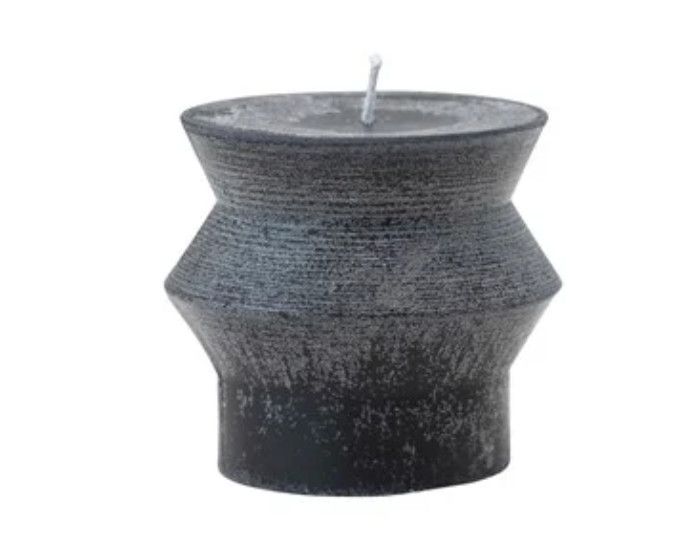 Unscented Totem Pillar Candle, Black 3x3