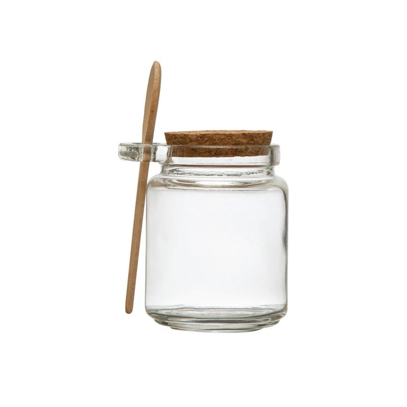 12 oz. Glass Jar w/ Cork Lid &amp; Wood Spoon