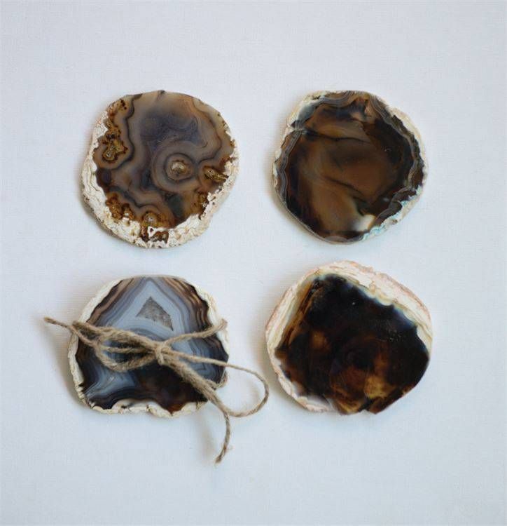 Round Agate Coasters (Set4)