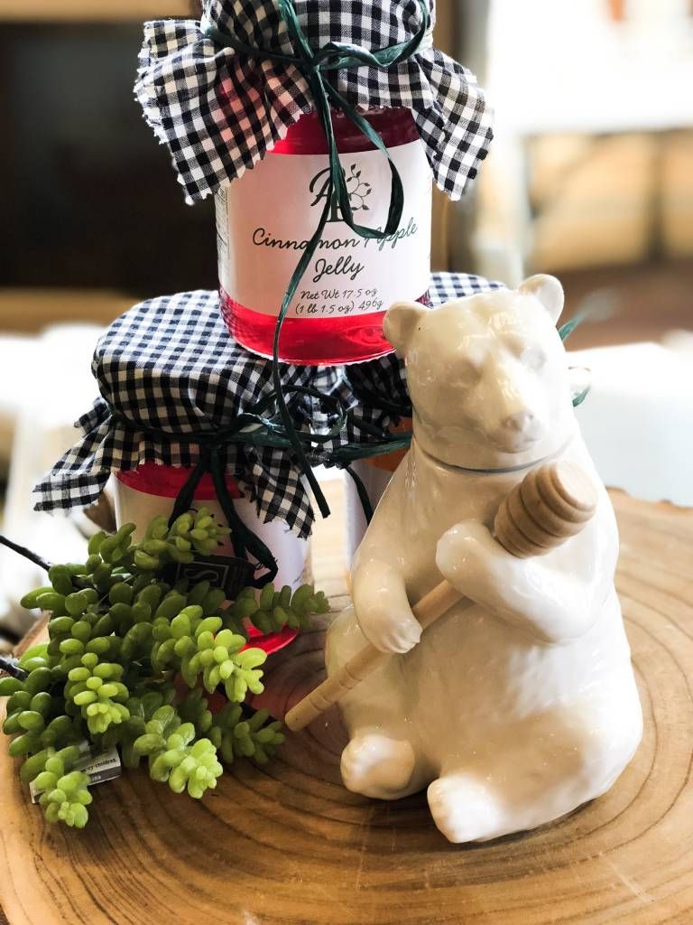 CC White Ceramic Bear w/ Honey Comb