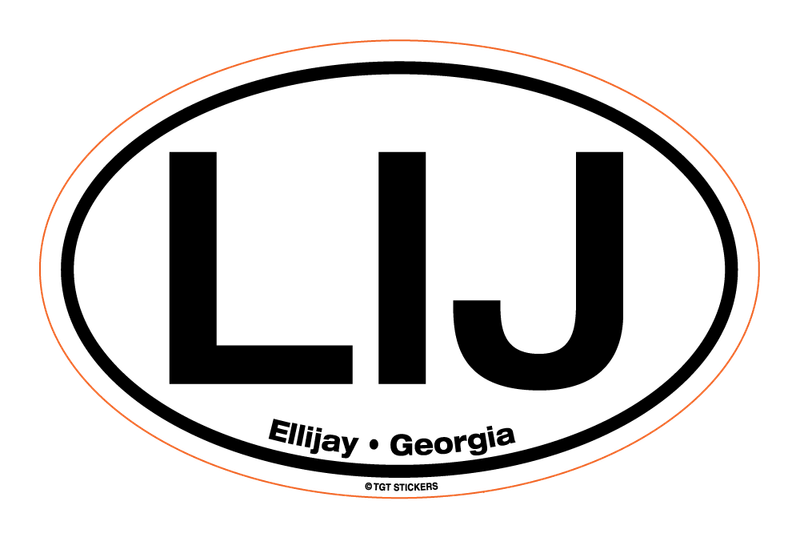 LIJ Ellijay Georgia Large Oval Sticker (WHITE)