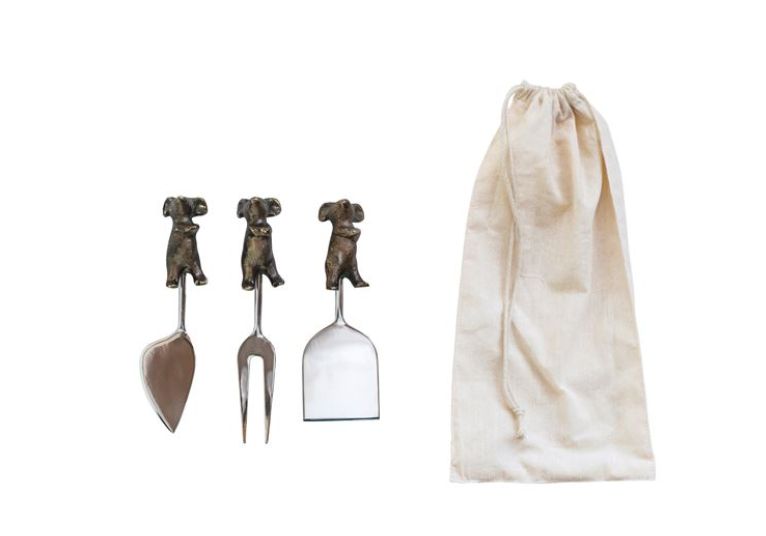 Cast Aluminum Mice Cheese Server, set of 3