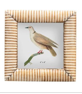 Hand-Carved Photo Frame with Ribbed Pattern