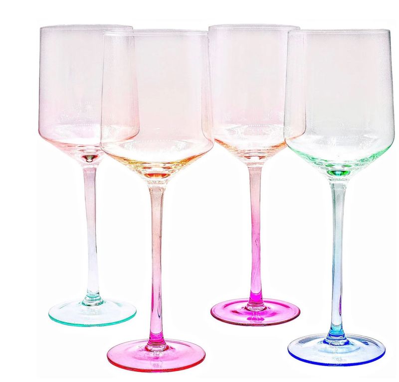 Byrdeen Mezclada Wine Glass Color, Set of 4