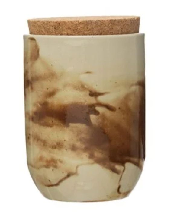 Stoneware Jar with Cork Lid