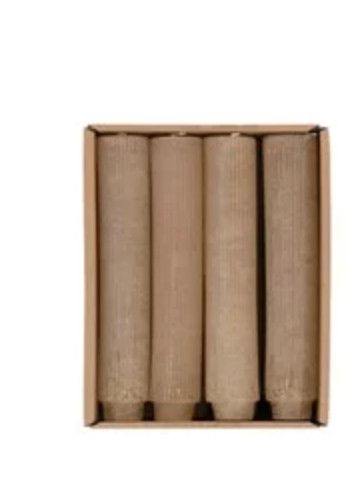 Unscented Pleated Taper Candles in Box, Set of 12 Linen