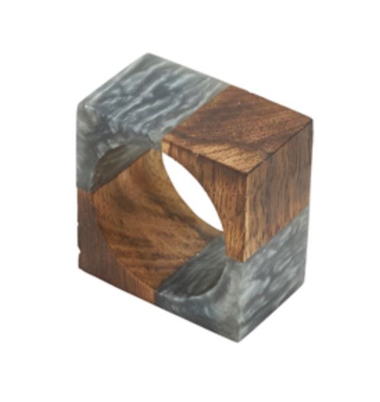 SL Wood + Resin Napkin Ring - Grey