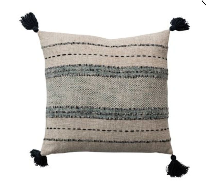18" Square Cotton &amp; Linen Blend Pillow