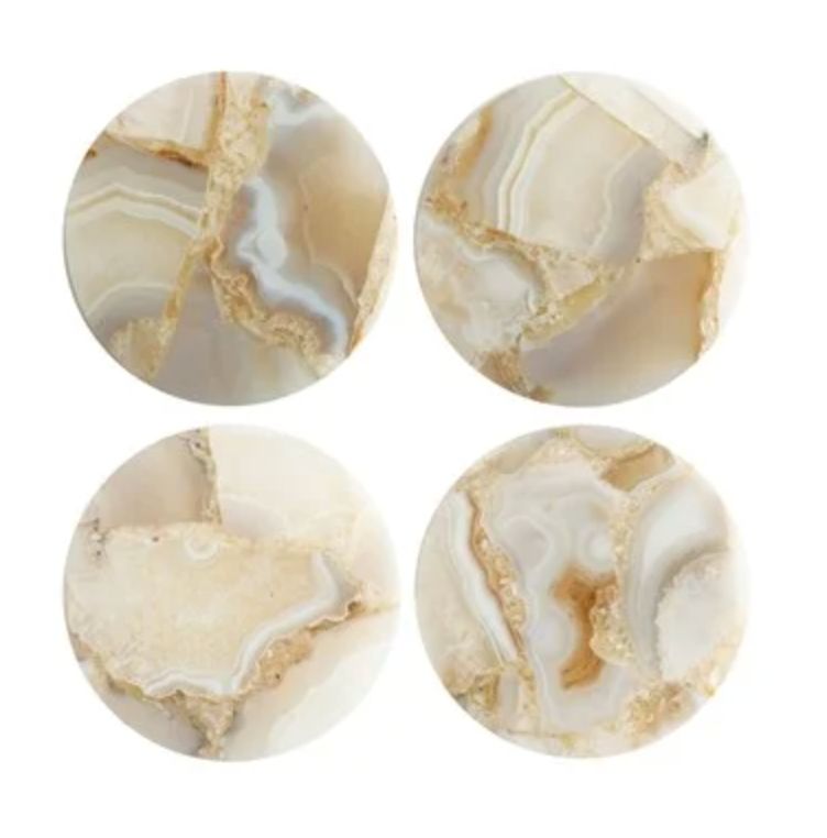 Agate Coasters, Set of 4 (Each One Will Vary)