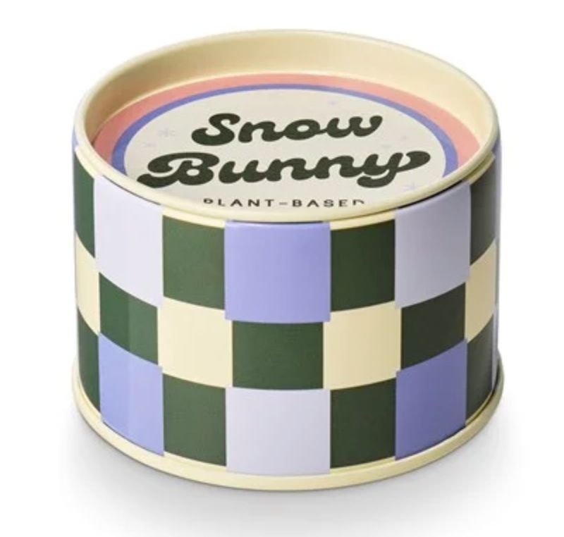Snow Bunny Slopeslide Tin Candle