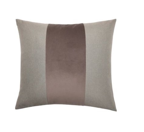 Two Tone Banded Throw Pillow Grey 24x24
