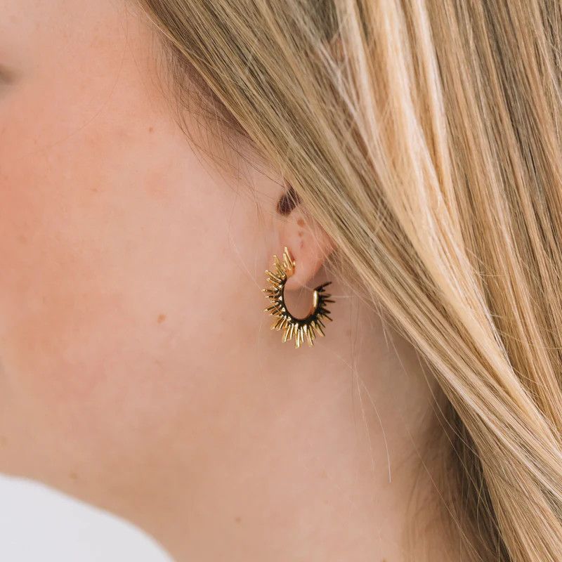 Golden Sunburst Post Earrings