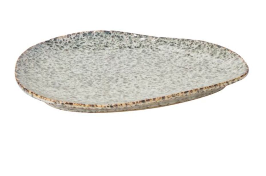 AD Sterling Glazed Ceramic  Scollop Dinner Plate