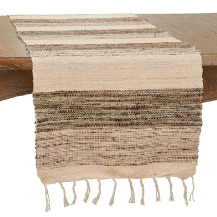 Brown/Grey/Cream Striped Runner