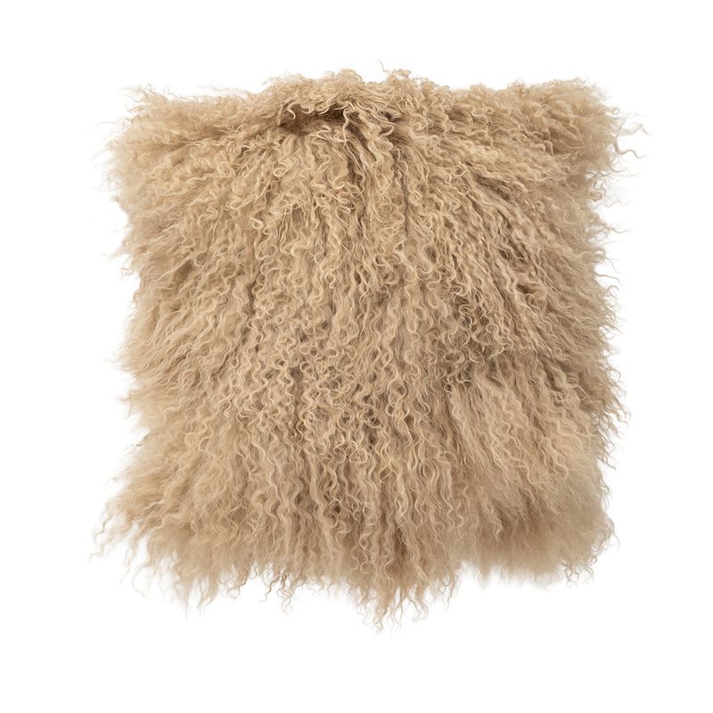 Champagne Tibetan Lamb 16" Pillow