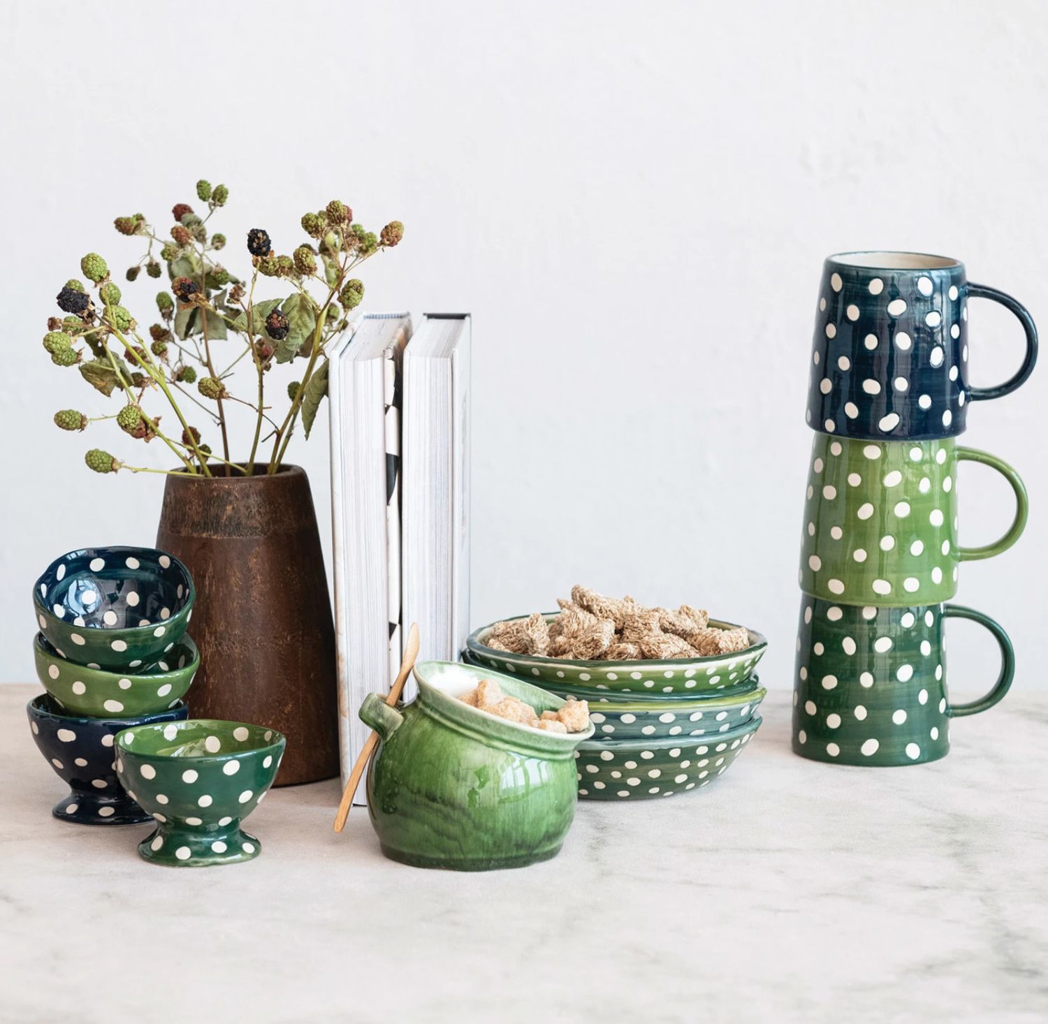 Two-Toned Hand-Painted Stoneware Bowl