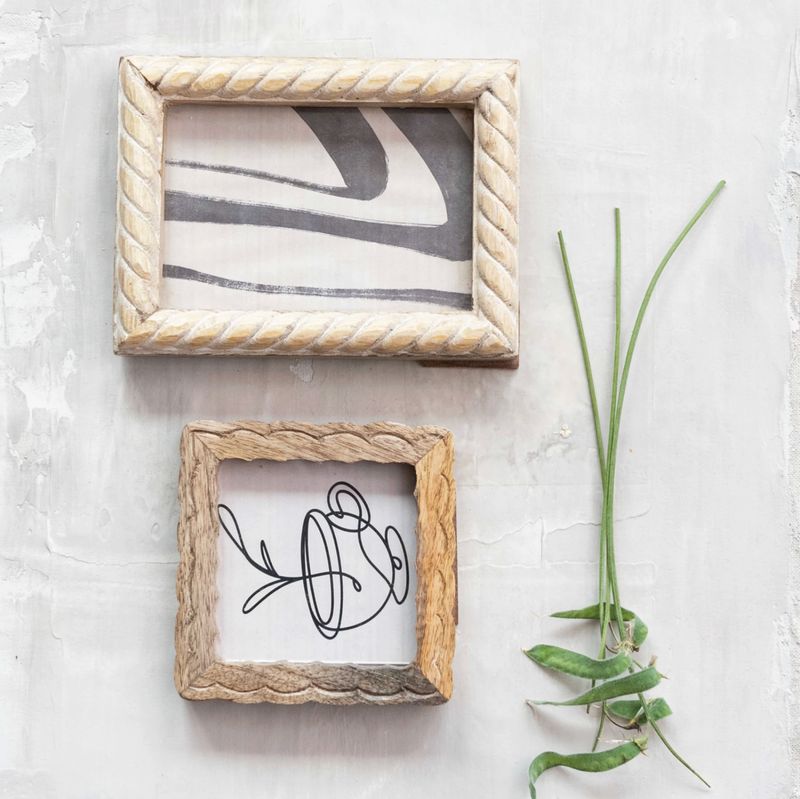 Hand-Carved Mango Wood Frame