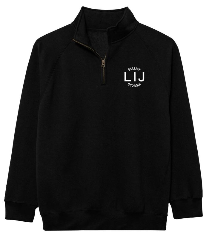 Premium Embroidered LIJ Benchmark Quarter Zip Sweatshirt
