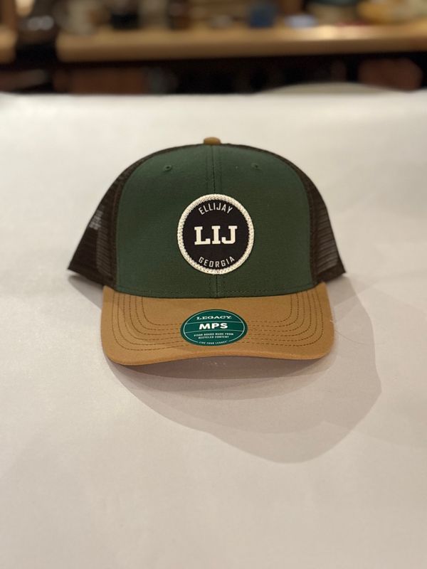 Green/Carmel/Brown Trucker Hat w/CHUCKY Mid-Pro Snapback LIJ Logo