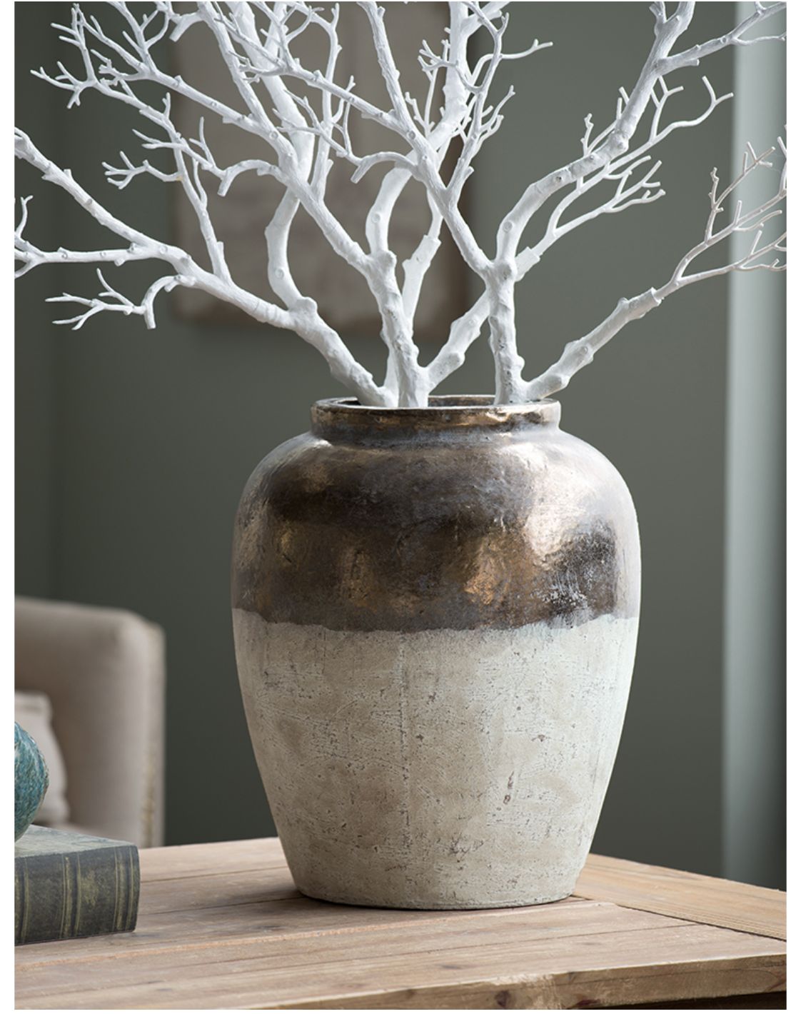 Two Tone Bronze Vase 13x13x15.8