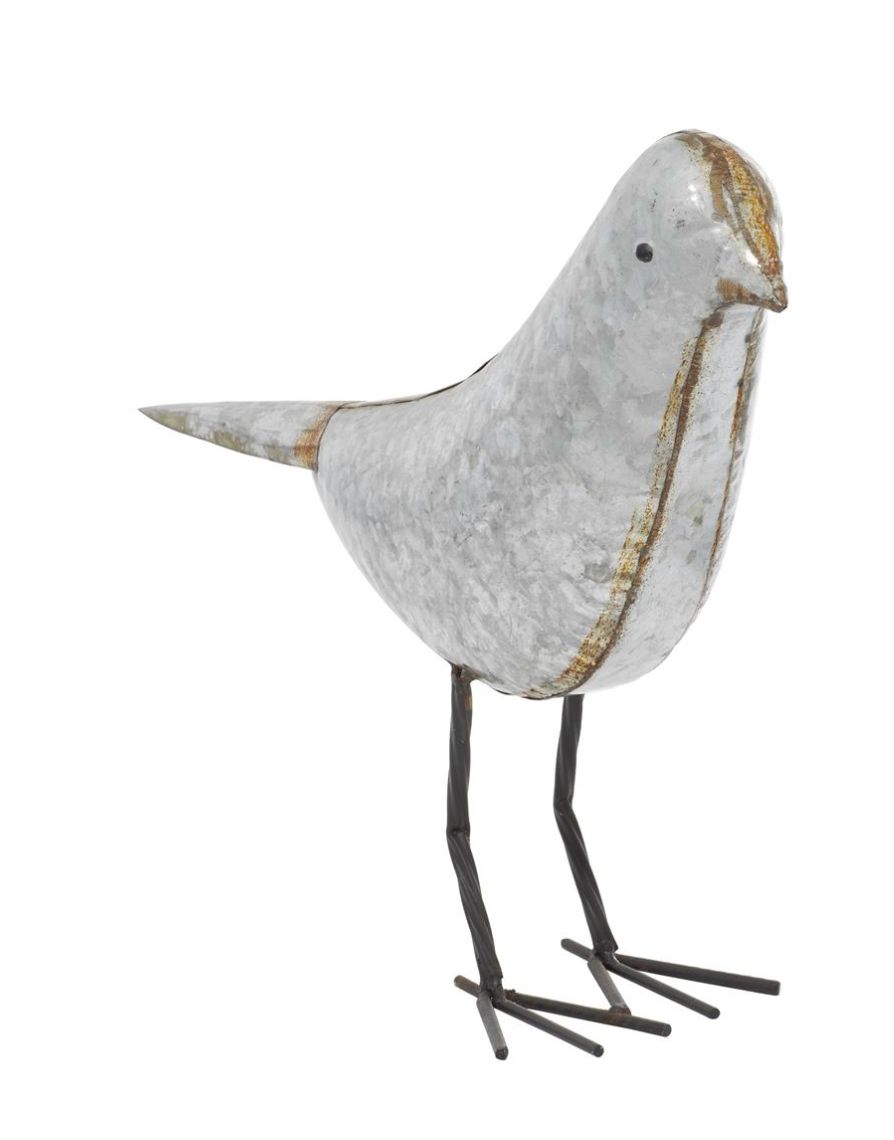 Gray Metal Bird Sculpture