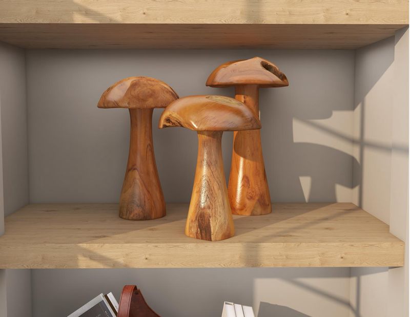 Teak Mushroom Sculptures