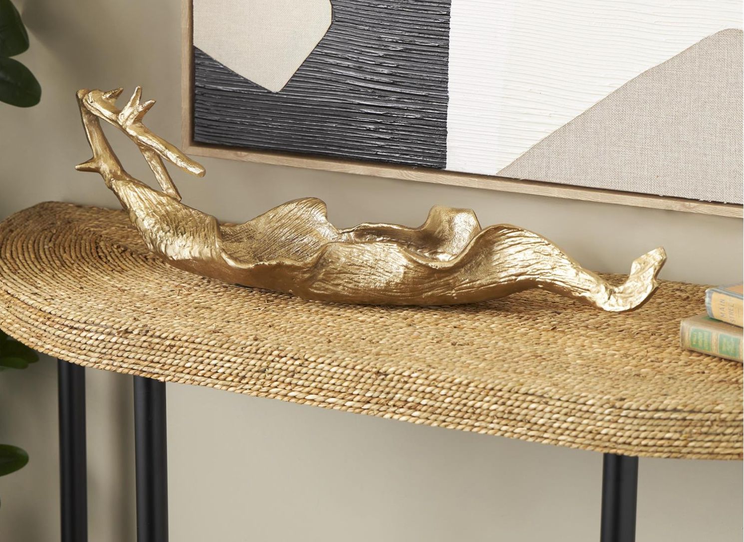 Gold Metal Leaf Textured Bowl