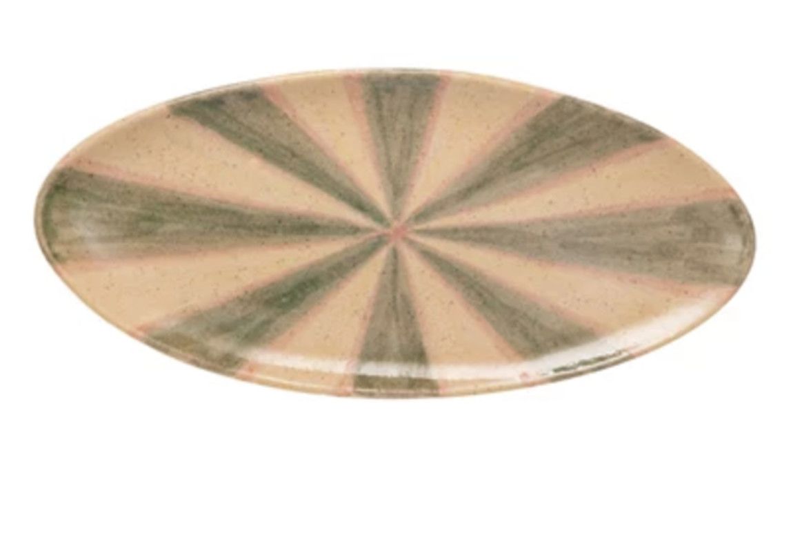 Hand-Painted Terra-cotta Platter Green