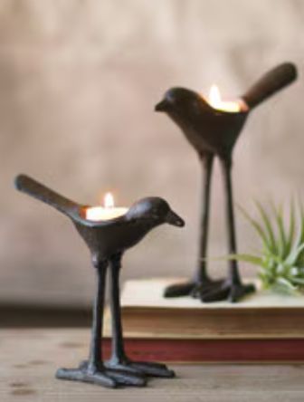 Cast Iron Bird Candle Holder