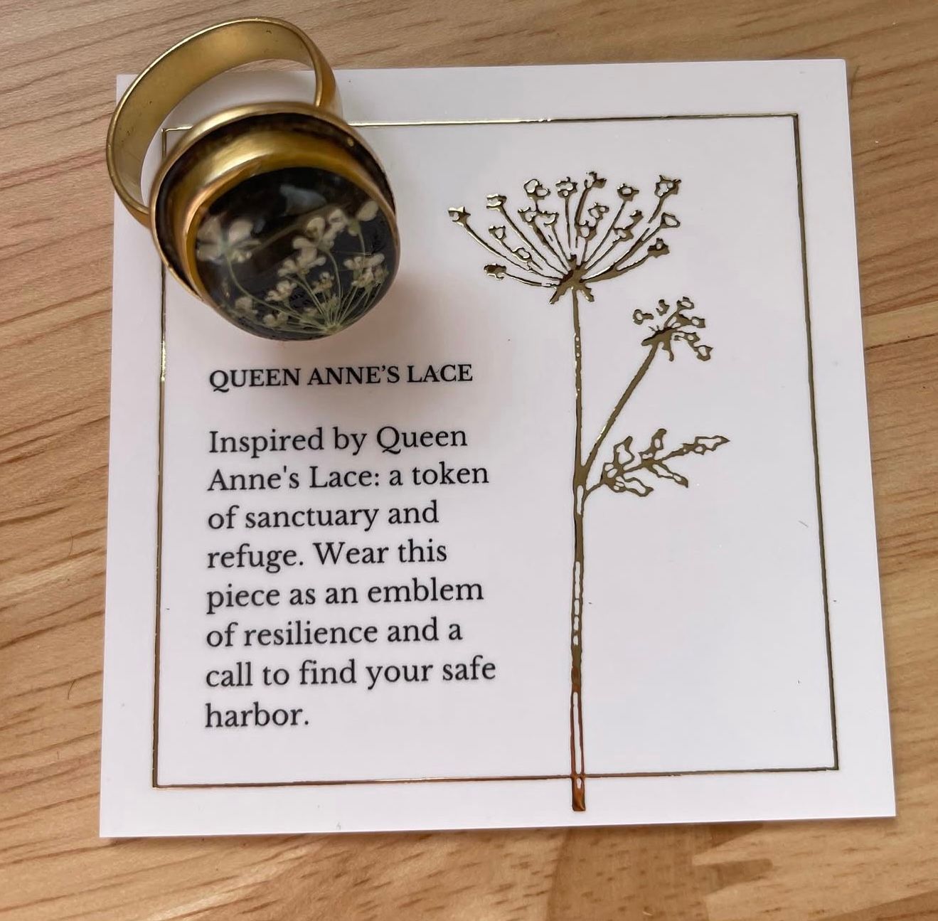 Consignment Colby Baker “Ring” X- Large Circle Queen Anne’s Lace