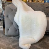 Faux Chinchilla Throw, Color: Off White