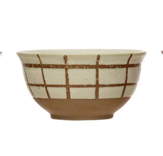 Hand-Painted Stoneware Bowl, Color: White