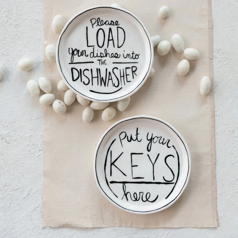 CC Stoneware Dish w/ Saying "Put Your Keys Here"©