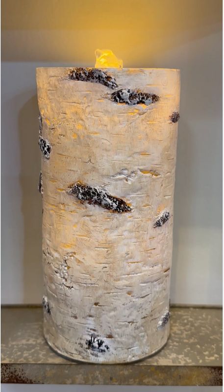 Birch Water Wick Candle w/Remote, Lg, Gift Box,