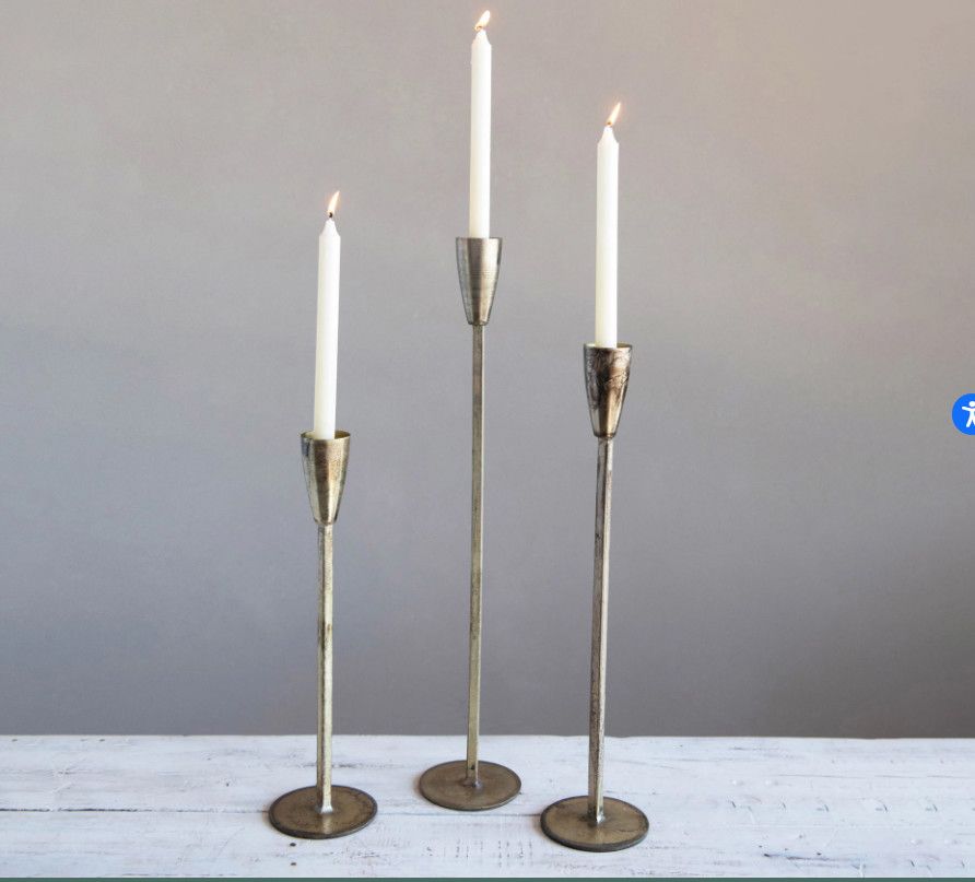 Brass Candle Holder Tapered, Size: Small