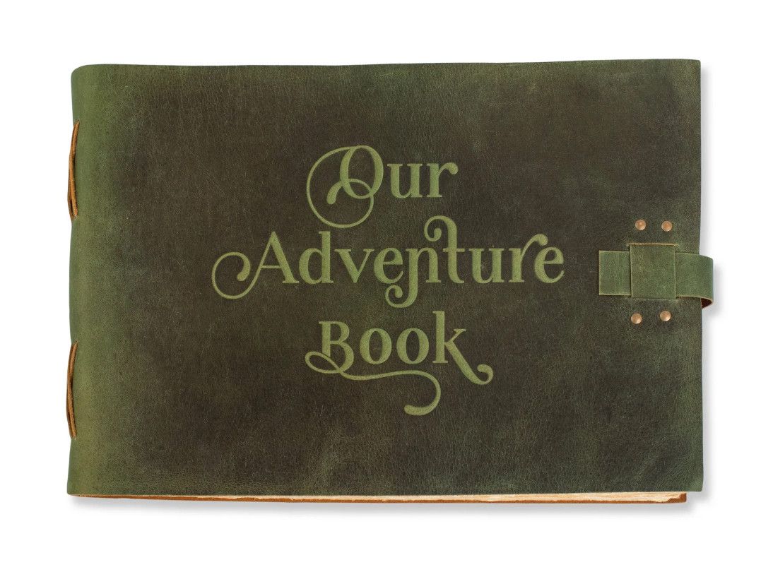 Embossed Leather Journal Adventure Book, Color: Green
