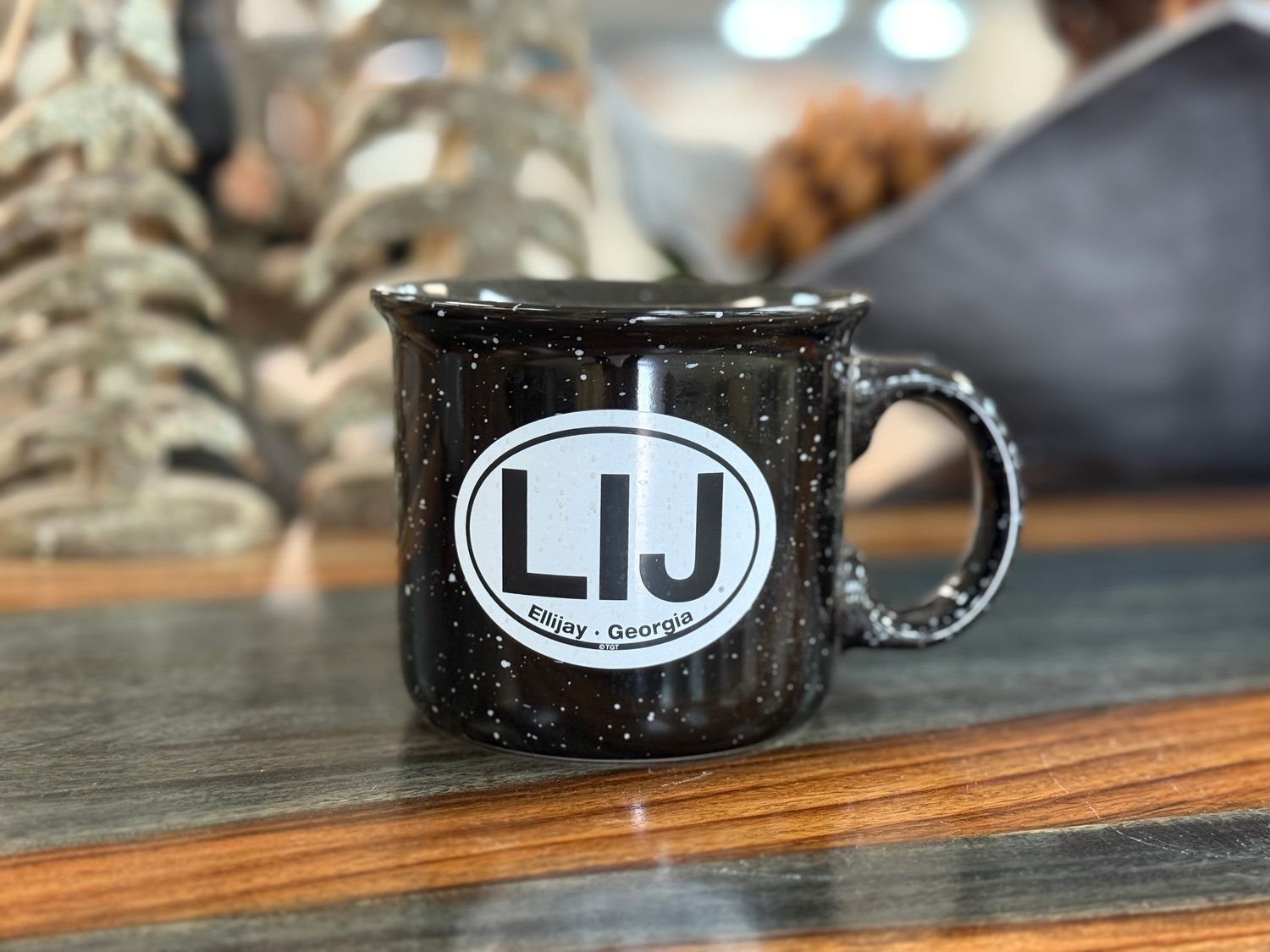 LIJ Ceramic Speckled Coffee Mugs, Color: Black