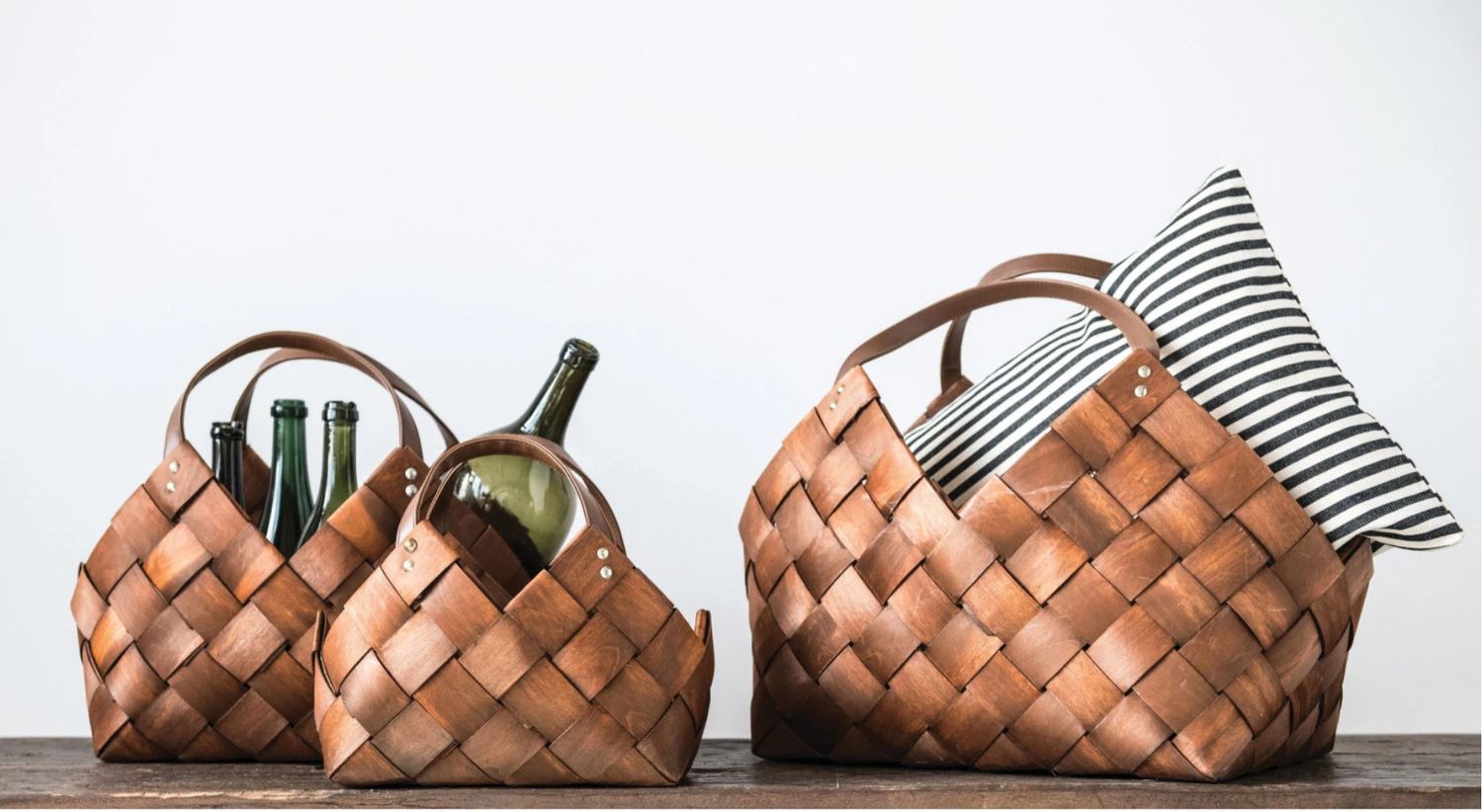 Woven Basket with Handles, Size: Small