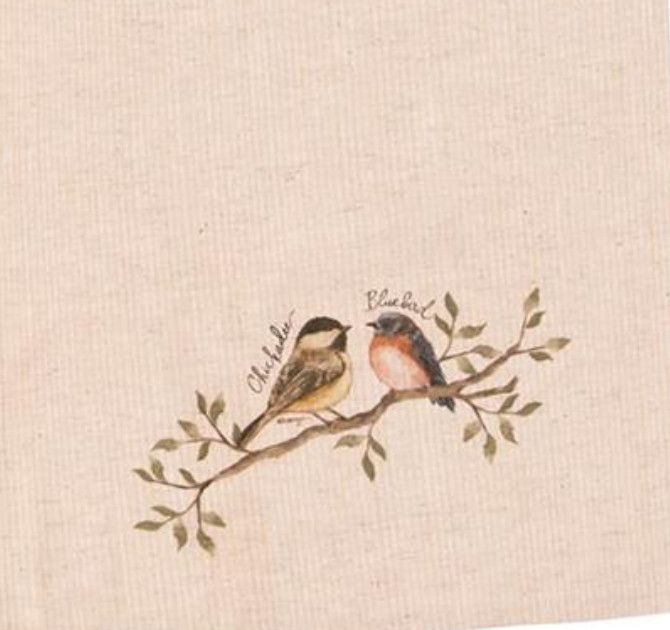 Birds On Branches Tea Towel, Style: Yellow &amp; Red
