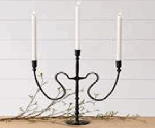 Black Iron Swirled Candelabra