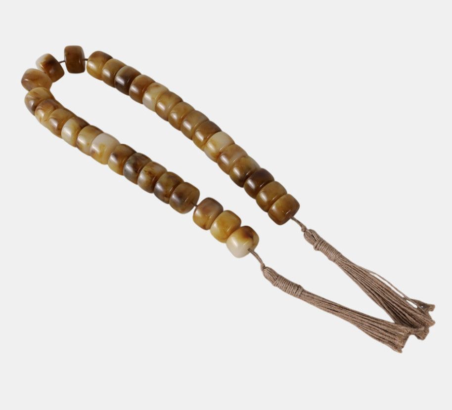 38" Cylinder 1" Resin Beaded Garland, Brown