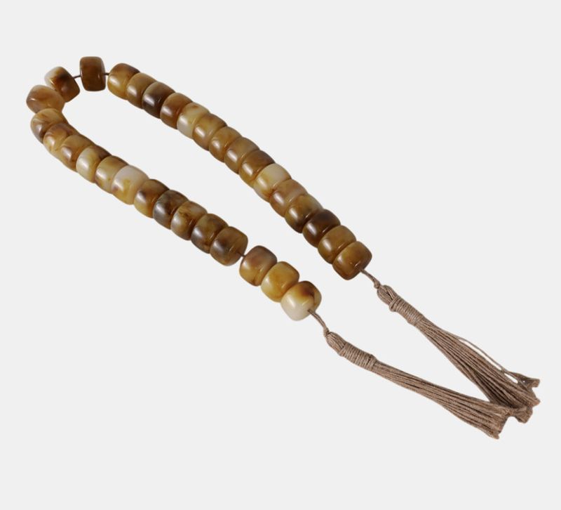 38" Cylinder 1" Resin Beaded Garland, Brown