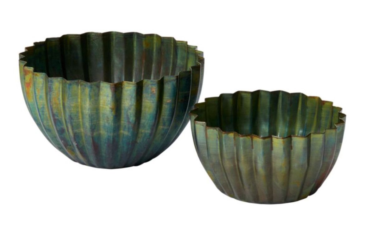 Monarch Metal Blue/Green  Bowl, Size: Small