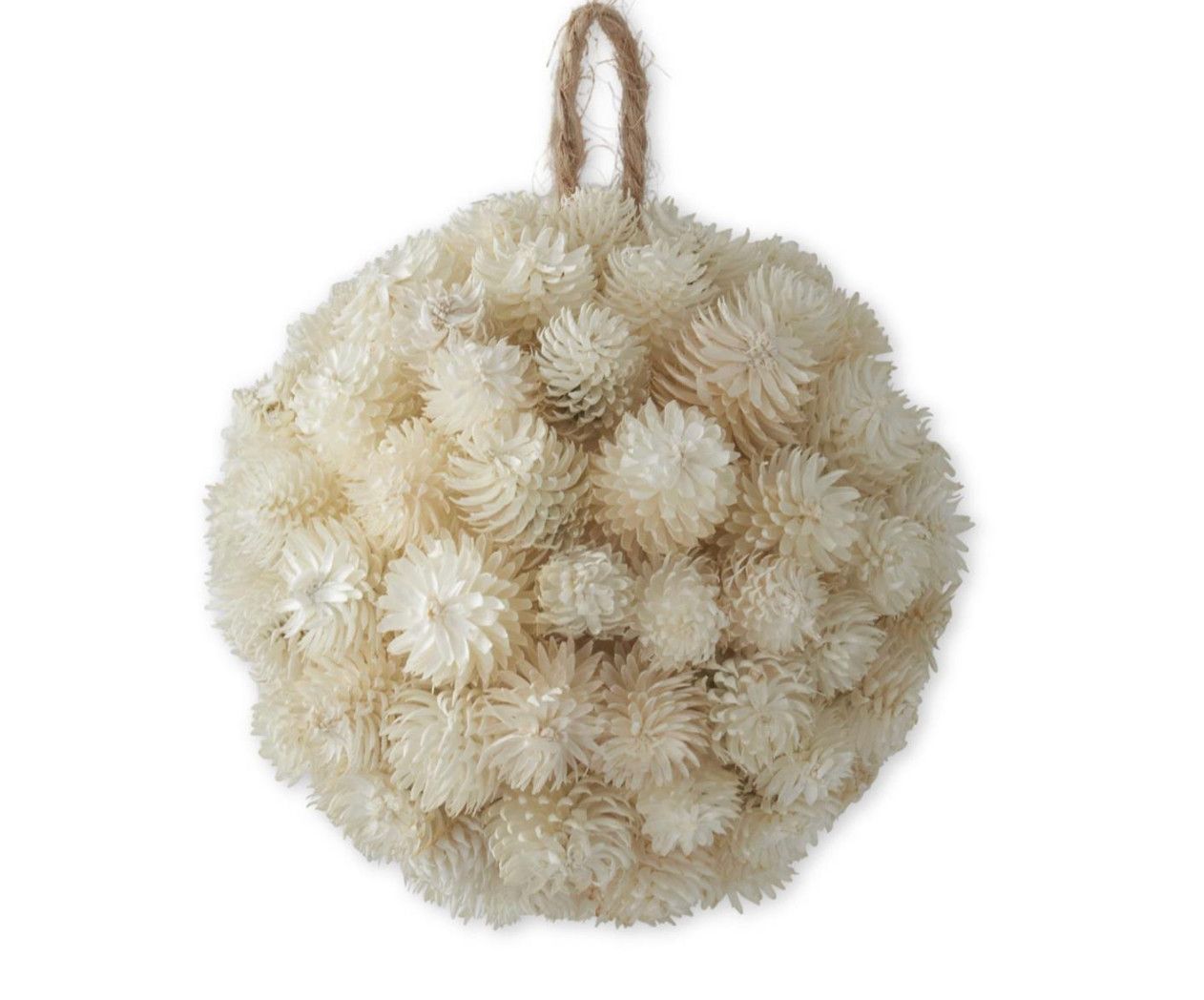 4.75" Cream Dried Thistle Ball Ornament