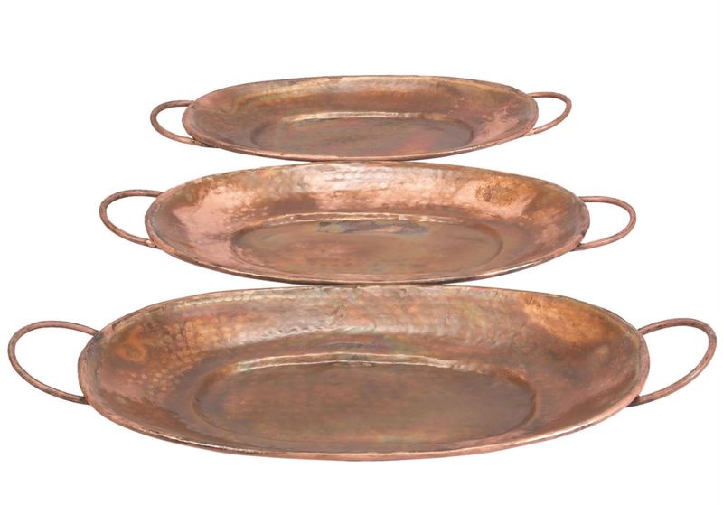 Copper Decor Tray W/ Handles